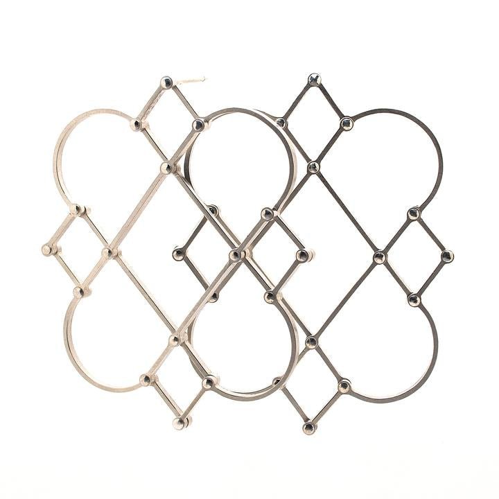 Cornerways Earrings in sterling silver 4.6 x 4.6 cm 