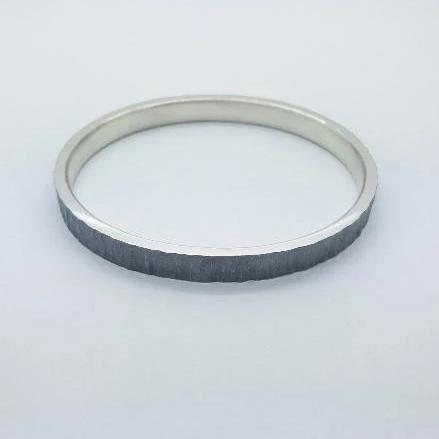 Bangle - Ripple Collection  Handmade with sterling silver and oxidized