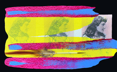 Tekahionwake (Pauline E. Johnson) x 3 Views (2020) mixed media on paper 18 x 13 cm.