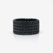 woven oxidized silver ring