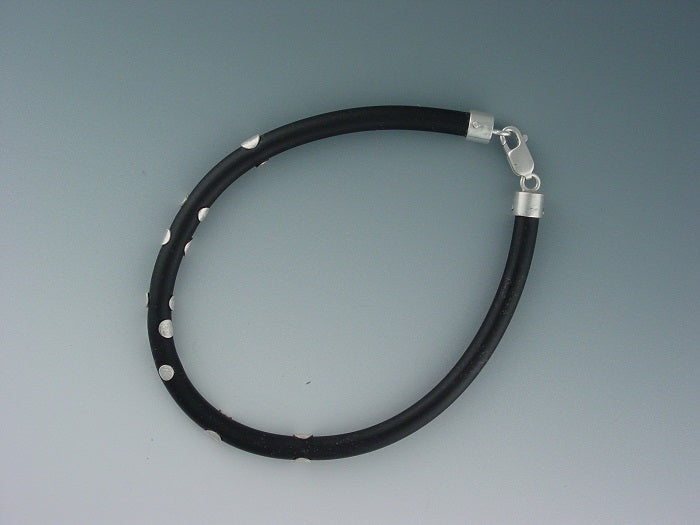 Bracelet made from rubber and sterling silver