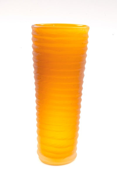 Blown and carved vessel in gold topaz, 26 x 10.5 cm