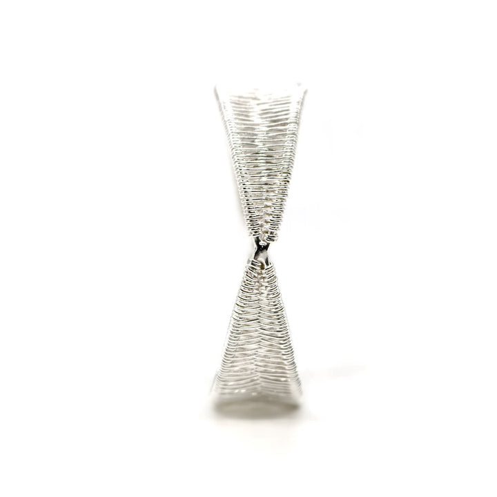 Bilateral no. 3 bangle, hand-woven in sterling silver. 