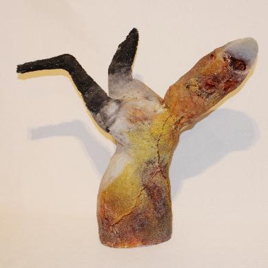Find Your Space, life-size cast glass fox sculpture with led component.  Red Fox  approx. 53 x 46 x 18 cm