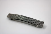 Hand-woven sterling silver barrette.  4” long