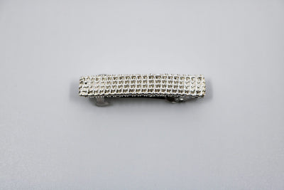 Hand-woven sterling silver mini barrette.  1.5” long