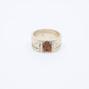 Inuksuk Lanscape, Sterling silver and copper ring