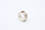 Inuksuk Lanscape, Sterling silver and copper ring