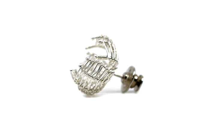 Sterling silver woven coat pin