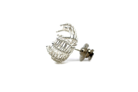 Sterling silver woven coat pin