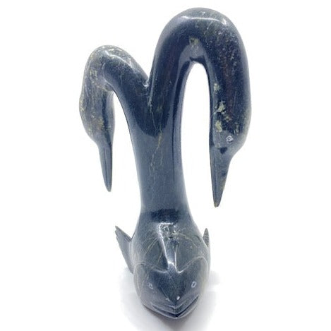 spirit loon double-headed serpentine carving