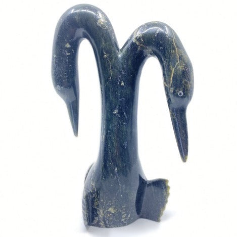 spirit loon double-headed serpentine carving