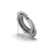 Sample-Collection Drill Hole Brooch in sterling silver, 14K yellow gold and stainless steel.