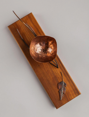 Journey of Balance - Sculpture utilizing copper, cherrywood, magnets, Cu(NO3)2 patina.