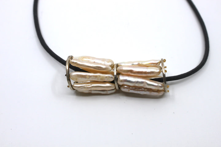 Lydia Buxton Pearl Cage Necklace.