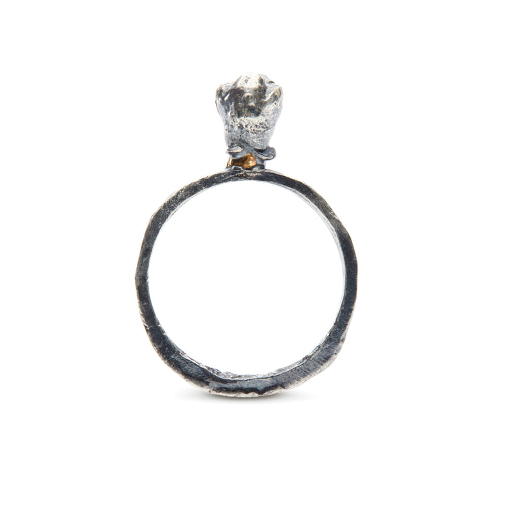 La Précieuse: One-of-a-kind ring in sterling silver and 10k yellow gold. 