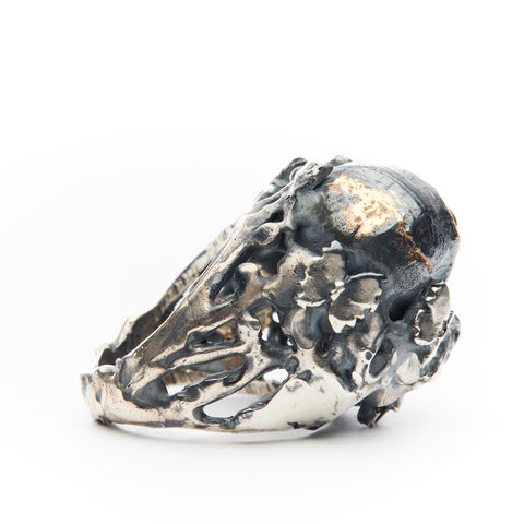 Le Jardin: One-of-a-kind ring in sterling silver and 14k yellow gold. 