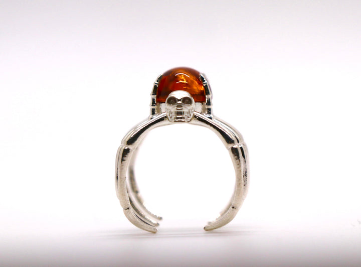 Spider - Cast silver ring in the shape of a spider, with an amber stone.Spider - Cast silver ring in the shape of a spider, with an amber stone.