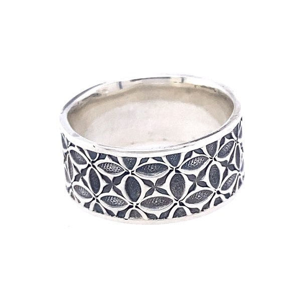 Hand stamped sterling silver ring