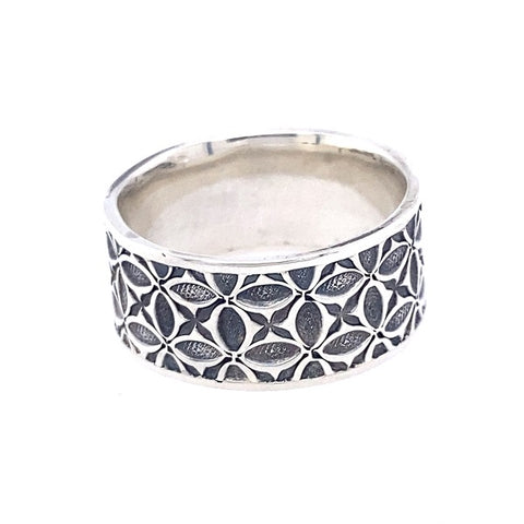 Hand stamped sterling silver ring