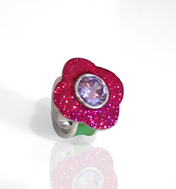 fucshia flower ring