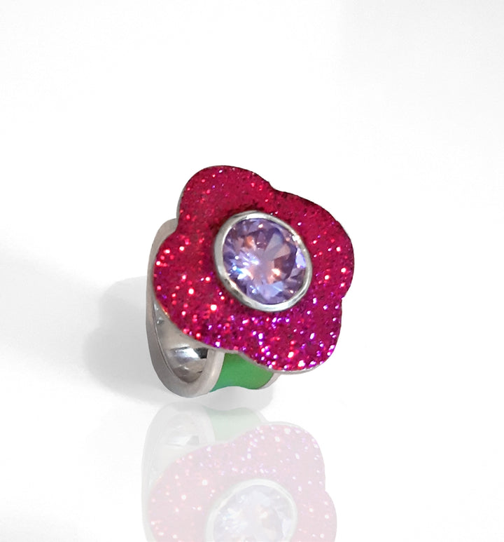 fucshia flower ring