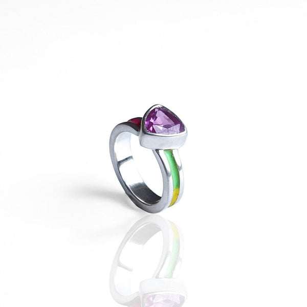 purple sapphire trilliant