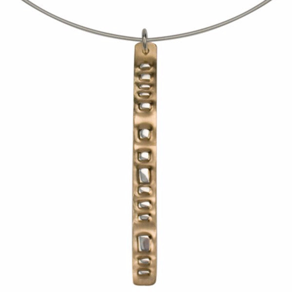 Chromosome X Necklace, with sterling silver, 22k gold by Paul McClure