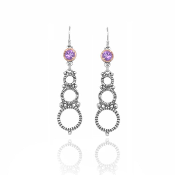 Medieval Lace Earrings. Brazilian Amethysts 