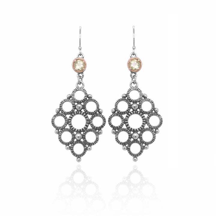 Lemon Topaz Medieval Lace Earrings