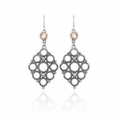 Lemon Topaz Medieval Lace Earrings