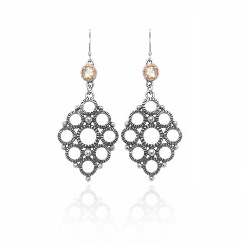 Lemon Topaz Medieval Lace Earrings