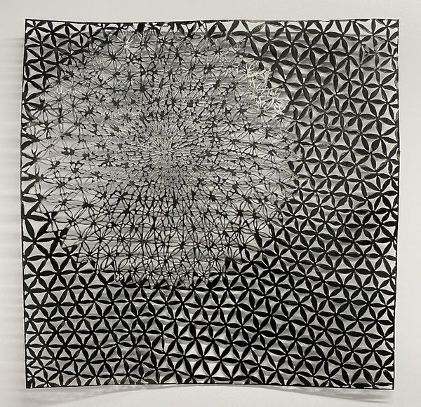 Pattern 3 (petals and bloom), 2022. Wall sculpture made from plasma-cut steel.