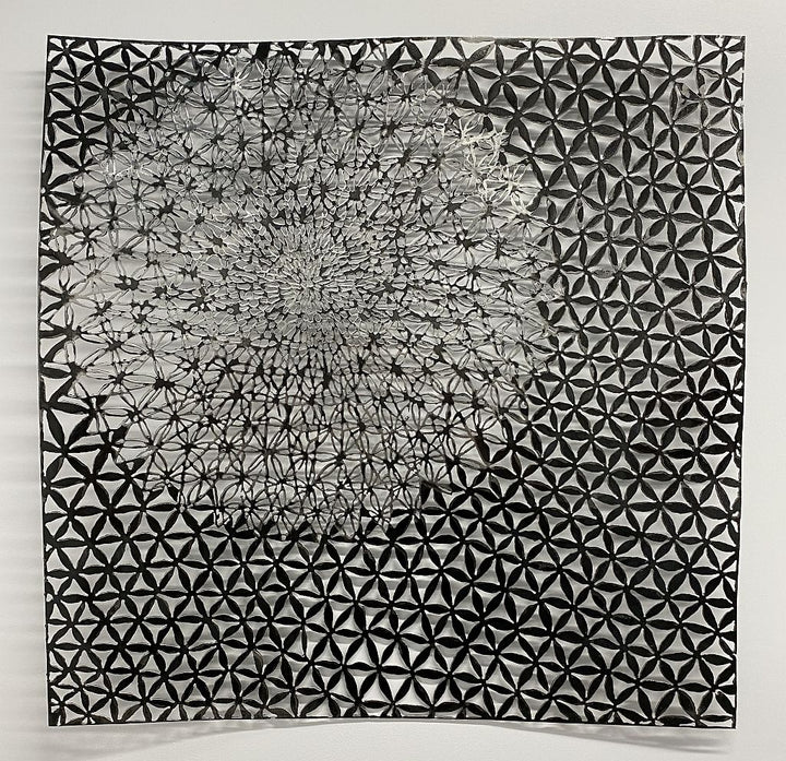 Pattern 3 (petals and bloom), 2022. Wall sculpture made from plasma-cut steel.