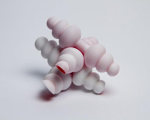 Square Study #1, blown glass two-element sculpture by Rachael Wong.