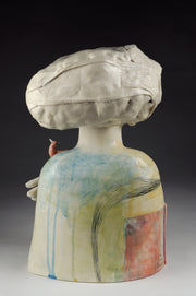 Rare Moment - ceramic sculpture of cone 6 stoneware finished with glazes and underglazes. 