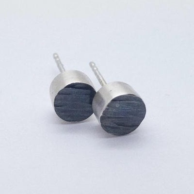 Stud Earrings - Ripple Collection  Handmade with sterling silver and oxidized