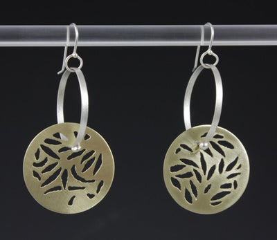 Pierced Brass with Hoops Earrings by Sandra Noble Goss