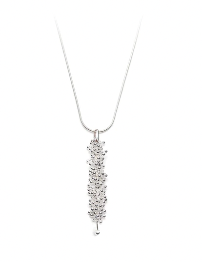 Sterling silver necklace from the ShikShok Series with a pendant drop of 5 x 1 cm, on a 17" sterling silver chain.