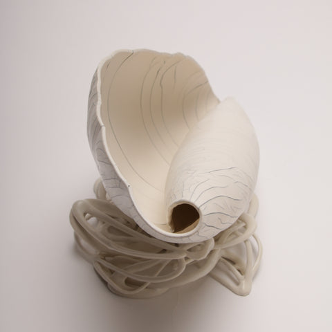 Shell I, large porcelain shell 35.5l x 14h x 13d cm, 2022.