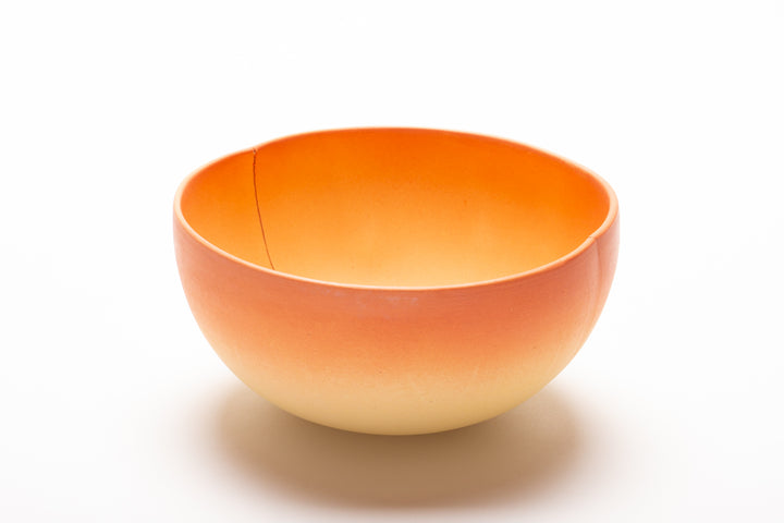 Small Bowl 11 - porcelain bowl in orange, with a gradation of yellow and orange.