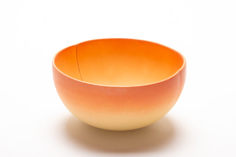 Small Bowl 11 - porcelain bowl in orange, with a gradation of yellow and orange.