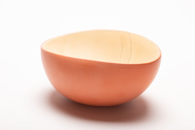 Small Bowl 16 - porcelain bowl in orange, with a pale interior.