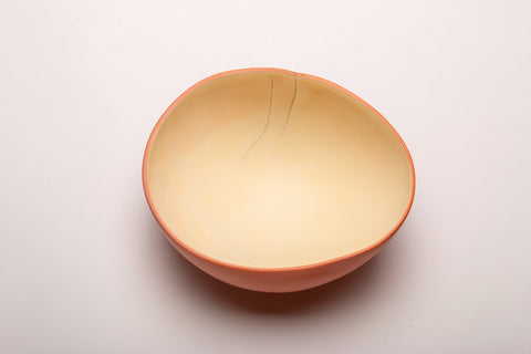 Small Bowl 16 - porcelain bowl in orange, with a pale interior.