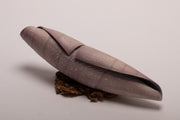 Small shell 1 - porcelain textured shell sculpture in a light purple shade  22l x 7.5h x 6d cm
