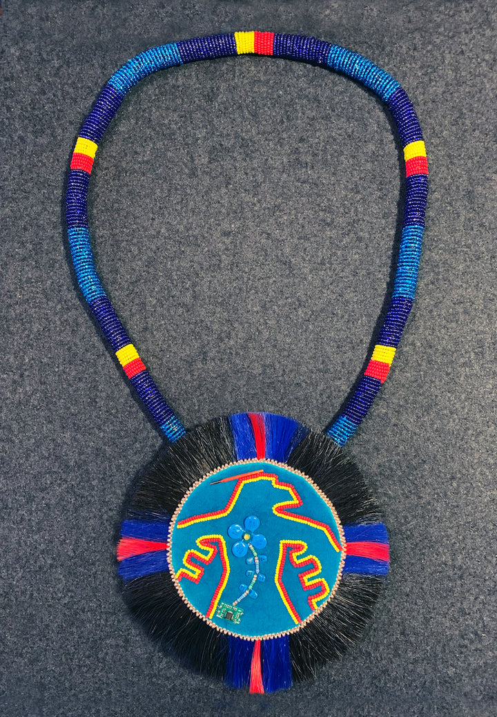 Thunderbird in the Digital Age - Two Concepts of Power (2022), mixed media neckpiece.