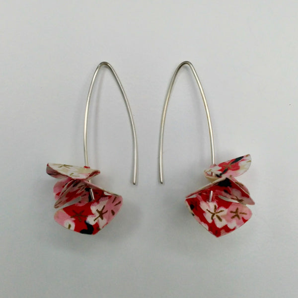 Chiyogami Paper Bloom Earrings by Carolyn Young