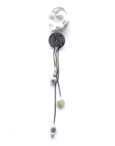 round drop pearl earrings