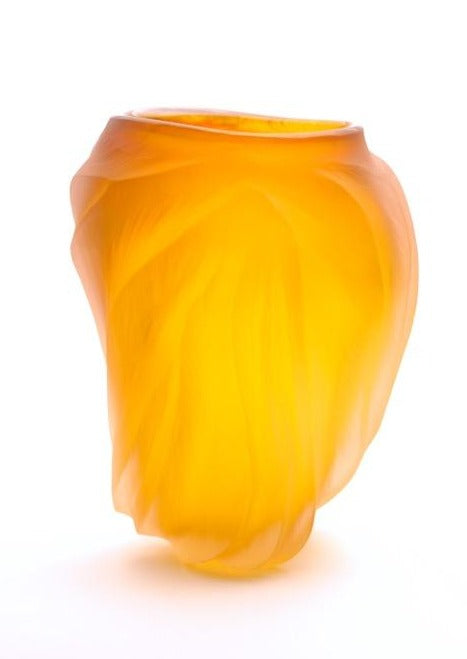 Glass vase in yellow