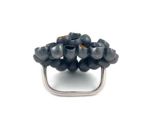 heart bloom double finger ring